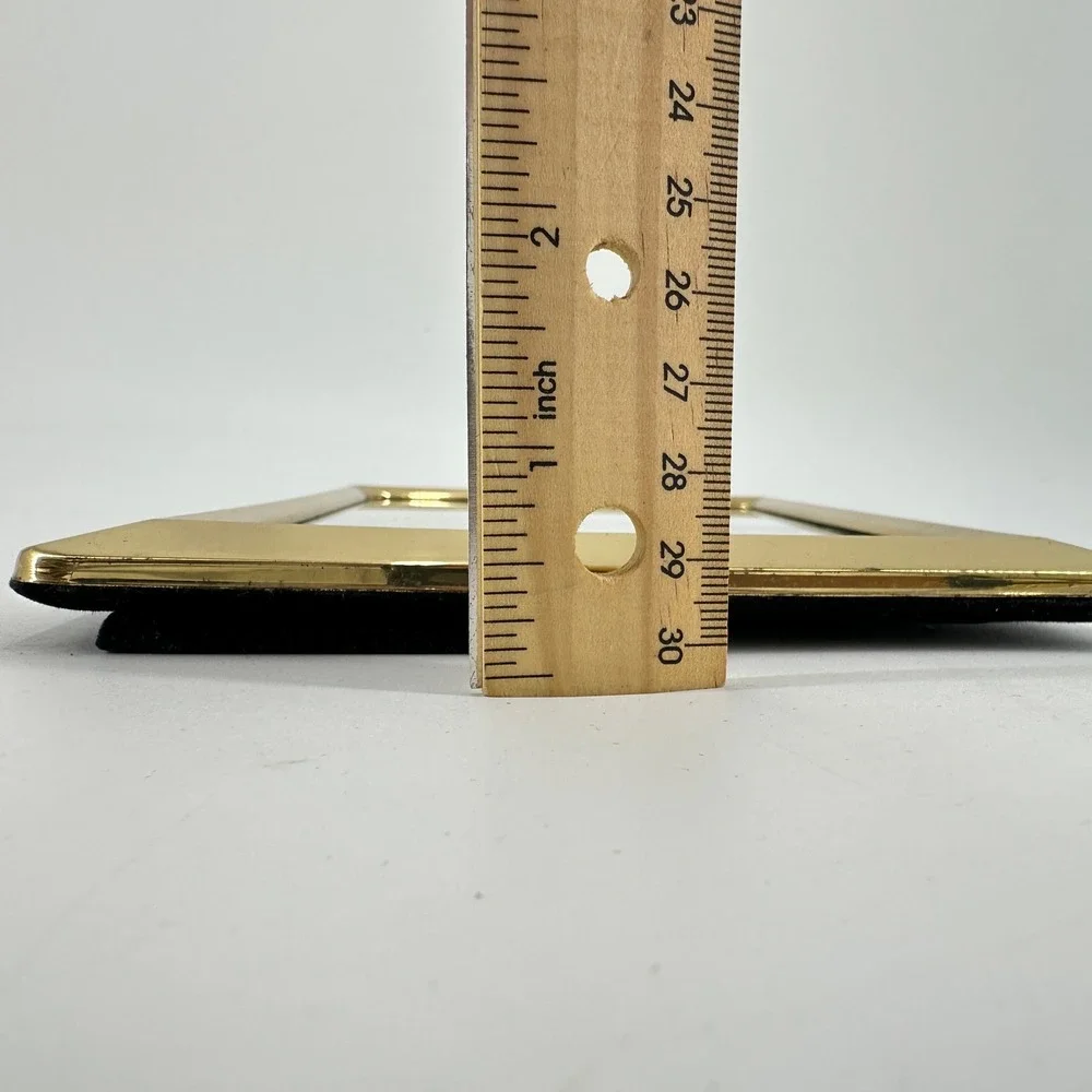 Vintage Gold Tone 5x7 Beveled Edge Picture‎ Frame with Velvet Tabletop Decor